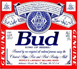 Свідоцтво торговельну марку № 15803 (заявка 96051237): bud; ab; genuine; king of beers
