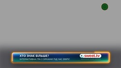 Заявка на торговельну марку № m202515402: хто знає більше?; національний онлайн кінотеатр; національний онлайн-кінотеатр; sweet.tv; інтерактивна гра з зірками під час ефіру!