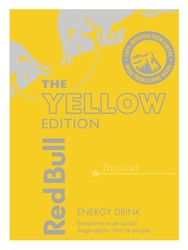 Свідоцтво торговельну марку № 319390 (заявка m202005785): 100% imported from europe; made from alpine water; tropical; the yellow edition; red bull; energy drink; енергійний напій; бадьорить тіло та розум