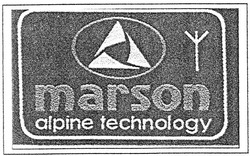 Свідоцтво торговельну марку № 42578 (заявка 2002097525): marson; alpine technology
