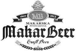 Заявка на торговельну марку № m201622772: mb; makar beer; makarska pivovarnya; since 2012