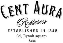 Заявка на торговельну марку № m202402032: 34, rynok square lviv; established in 1848; restaron; cent aura