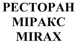 Свідоцтво торговельну марку № 324477 (заявка m202019460): mipakc; mirax; ресторан міракс