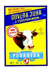 Свідоцтво торговельну марку № 21995 (заявка 98062147): goveda juha s tjesteninom podravka суп говяжий с вермишелью