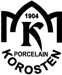 Свідоцтво торговельну марку № 53599 (заявка 2003088747): 1904; porcelain; korosten; к