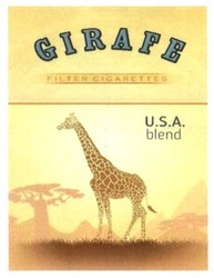 Заявка на торговельну марку № m201607869: girafe; blend; u.s.a.; usa; filter cigarettes