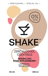 Заявка на торговельну марку № m202310540: 330мл; multifruit juice+black carrot juice+strawberry taste*; sparkling rose strawberry; zero alcohol cocktails; shake; zero alcohol-0,0% alc.vol.