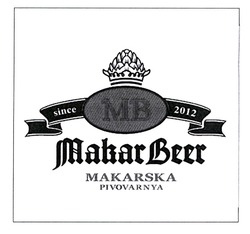 Заявка на торговельну марку № m202120330: makarbeer; makar beer; makarska pivovarnya; sinse 2012; mb; мв