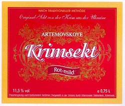 Свідоцтво торговельну марку № 56476 (заявка 20041011368): artemovskoye; krimsekt; rot-mild