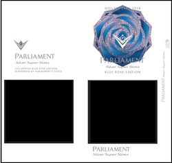 Заявка на торговельну марку № m202128795: silver super slims; the limited blue rose edition is inspired by parliament's style; parliaments; less smell; р