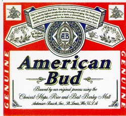 Свідоцтво торговельну марку № 15804 (заявка 96051238): ab; american bud; genuine