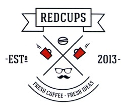 Свідоцтво торговельну марку № 189375 (заявка m201310890): redcups; est 2013; fresh coffee - fresh ideas