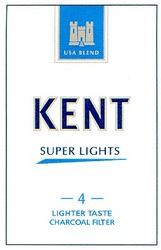 Свідоцтво торговельну марку № 41911 (заявка 2003010138): usa blend; kent; super lights; 4; lighter taste; charcoal filter