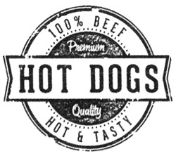 Заявка на торговельну марку № m201905772: 100% beef premium hot dogs quality hot&tasty