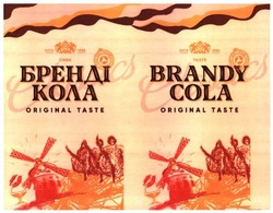Заявка на торговельну марку № m202103449: бренді кола; смак; brandy cola; original taste; classics; estd 1980; obolon premium quality since 1980