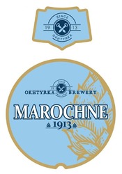 Заявка на торговельну марку № m202416218: okhtyrka brewery; since 1913 okhtyrka; marochne