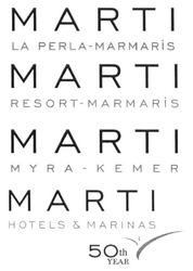Заявка на торговельну марку № m201712868: marti; la perla-marmaris; la perla marmaris; resort-marmaris; resort marmaris; myra-kemer; myra kemer; hotels&marinas; hotels marinas; 50 year