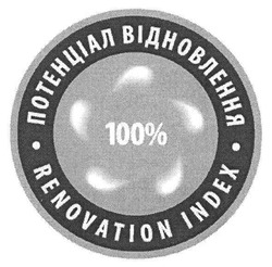 Свідоцтво торговельну марку № 118881 (заявка m200817582): renovation index; потенціал відновлення; 100%