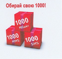 Заявка на торговельну марку № m200705027: 1000 sms; 1000 mms; 1000 мбайт; обирай свою 1000!