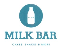 Заявка на торговельну марку № m201624971: est.2013; milk bar; cakes. shakes&more