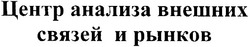 Заявка на торговельну марку № m200606954: центр анализа внешних связей и рынков