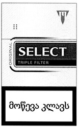 Заявка на торговельну марку № m201016860: original select triple filter; т