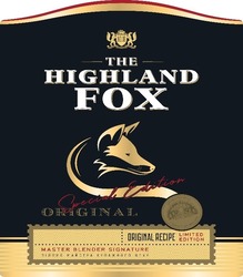 Свідоцтво торговельну марку № 337305 (заявка m202019559): master blender signature; no.18; original recipe limited edition; special edition original; the highland fox; підпис майстра купажного цеху
