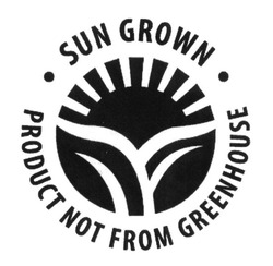 Заявка на торговельну марку № m201627473: sun grown; product not from greenhouse