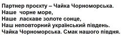 Заявка на торговельну марку № m202513771: чайка чорноморська. смак нашого півдня.; наш неповторний український південь; наше ласкаве золоте сонце,; наше чорне море; партнер проєкту - чайка чорноморська.