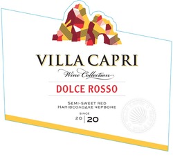 Заявка на торговельну марку № m202017844: 2020; dolce rosso; semi-sweet red; since 20 20; villa capri; wine collection; напівсолодке червоне