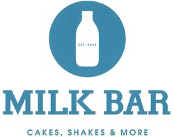 Свідоцтво торговельну марку № 226621 (заявка m201512739): est.2013; milk bar; cakes, shakes&more