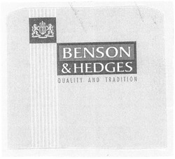 Свідоцтво торговельну марку № 50406 (заявка 2003044491): bh; benson; hedges; quality and tradition; вн