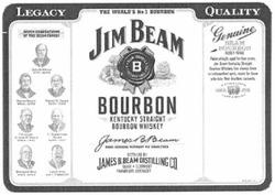 Свідоцтво торговельну марку № 186612 (заявка m201305833): the world №1 bourbon; jim beam; kentucky straight; bourbon whiskey; james beam distilling co.; genuine; legacy; quality