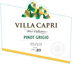 Заявка на торговельну марку № m202017847: 2020; dry white; since 20 20; pinot grigio; villa capri; wine collection; сухе біле