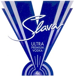 Свідоцтво торговельну марку № 58210 (заявка 2004032840): slava; ultra; premium; vodka; 4x; 4х
