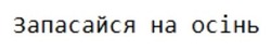 Заявка на торговельну марку № m202416773: запасайся на осінь