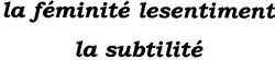 Свідоцтво торговельну марку № 66259 (заявка 20041212949): la feminite lesentiment la subtilite