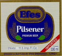 Свідоцтво торговельну марку № 10745 (заявка 94010382): efes pilsener