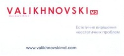 Заявка на торговельну марку № m201405736: www.valikhnovskimd.com; естетичне вирішення неестетичних проблем
