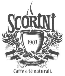 Свідоцтво торговельну марку № 135046 (заявка m200904123): scorini; 1903; caffe e te naturali; sapore d'italia; ditalia