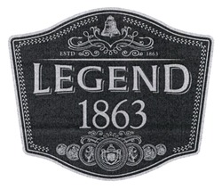 Заявка на торговельну марку № m202124678: legend 1863; estd 1863