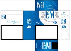 Заявка на торговельну марку № m202210570: liggett myers; quality tobaccos since 1953; fine tobaccos finely cut; xxl 40,; blue label; l&m