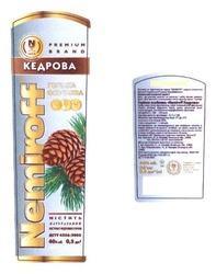 Заявка на торговельну марку № m201319974: nemiroff; premium brand; 1872; кедрова; горілка особлива; містить натуральний екстракт кедрових горіхів