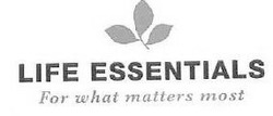 Свідоцтво торговельну марку № 87479 (заявка m200611819): life essentials; for what matters most