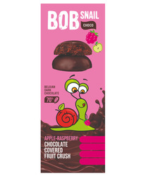 Заявка на торговельну марку № m202310133: belgian dark chocolate; 70%; chocolate covered fruit crush; apple-raspberry; bob snail choco