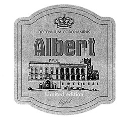 Заявка на торговельну марку № m201929592: albert; decennium coronaminis; light; limited edition