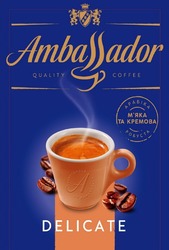 Свідоцтво торговельну марку № 327328 (заявка m202026492): ambassador; delicate; quality coffee; арабіка робуста; м'яка та кремова; мяка та кремова