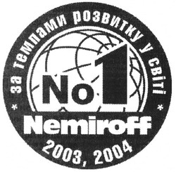 Свідоцтво торговельну марку № 78840 (заявка m200513792): за темпами розвитку у світі; cbiti; 2003; 2004; №1; nemiroff