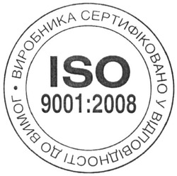 Заявка на торговельну марку № m201517756: сертифіковано у відповідності до вимог виробника; iso 9001:2008; 90012008