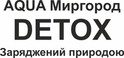 Заявка на торговельну марку № m202512072: aqua миргород detox заряджений природою